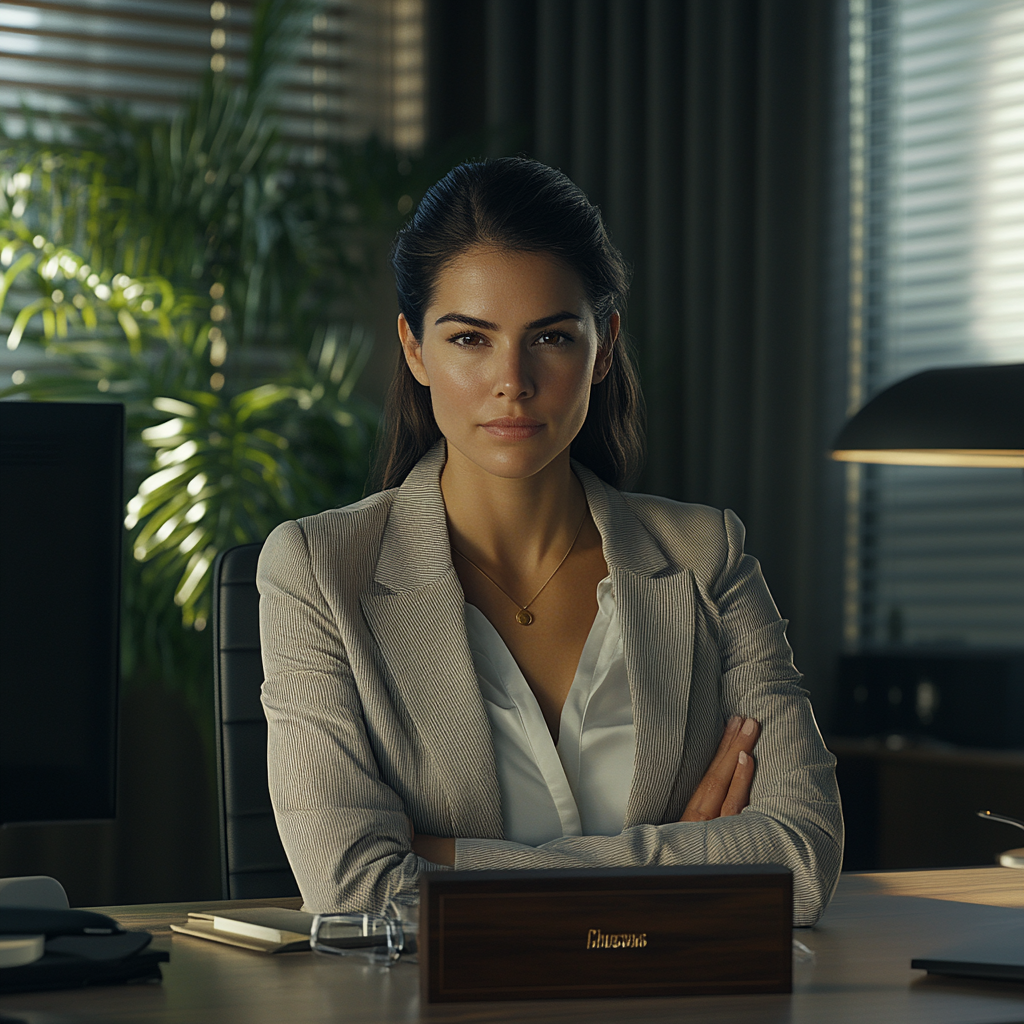 A woman sitting in her office | Source: Midjourney