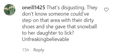 A fan's comment on Coco Austin's video of her and her daughter Chanel eating snow. | Photo: Instagram/Coco
