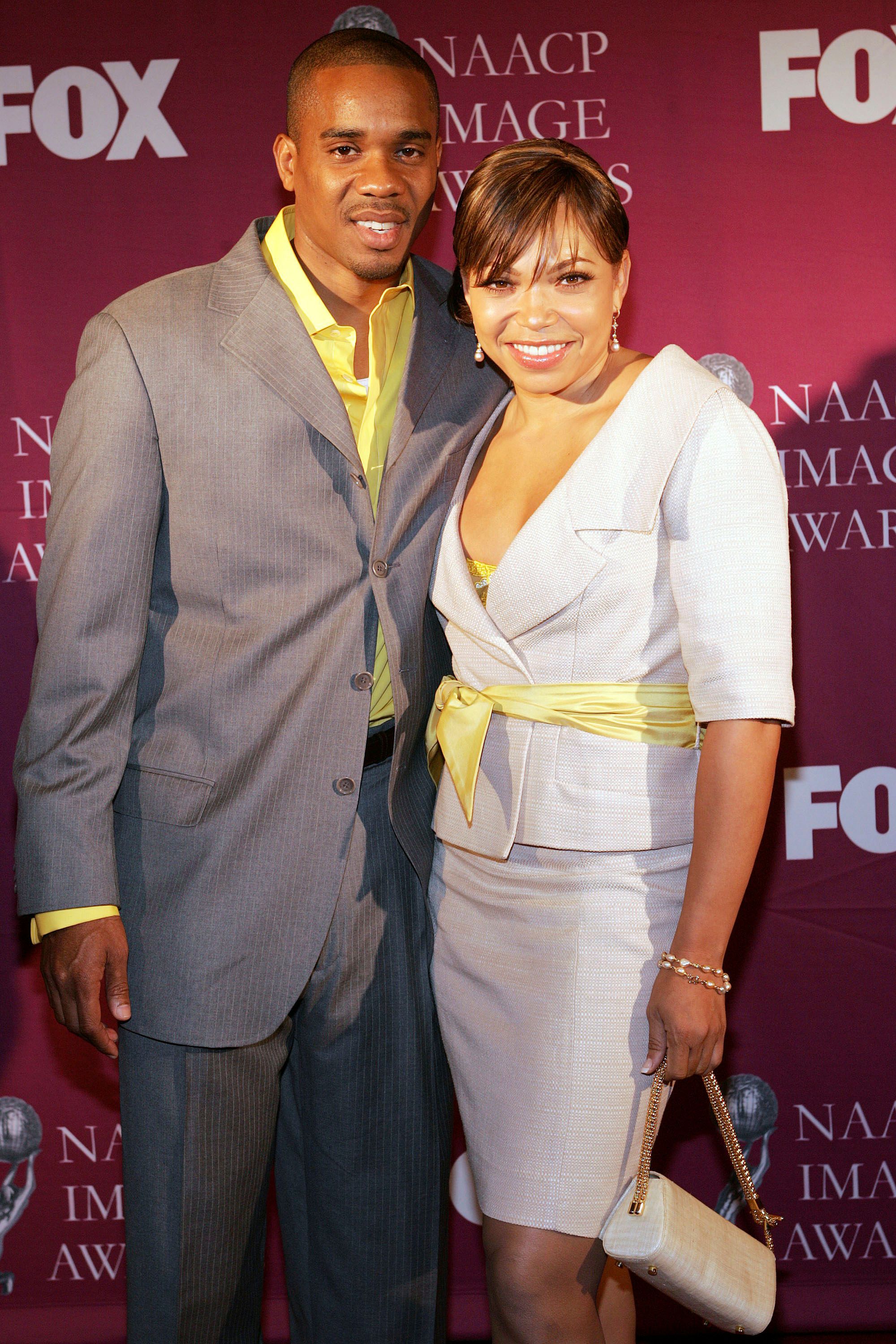 Actor/Co-host Duane Martin and actress/Co-host Tisha Campbell Martin at the 36th Annual NAACP Image Awards Luncheon at the Beverly Hilton Hotel on March 5, 2005 | Photo: Getty Images