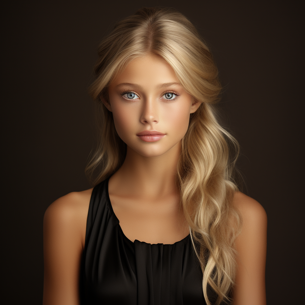 The A.I. generated image of Paris Hilton and Carter Reum's daughter, London, as an older girl with her mother's blond hair | Source: A.I.