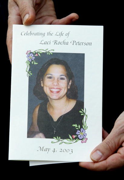 The program for the memorial service for Laci Peterson and her unborn son Connor on May 4, 2003 in Modesto, California. | Photo: Getty Images