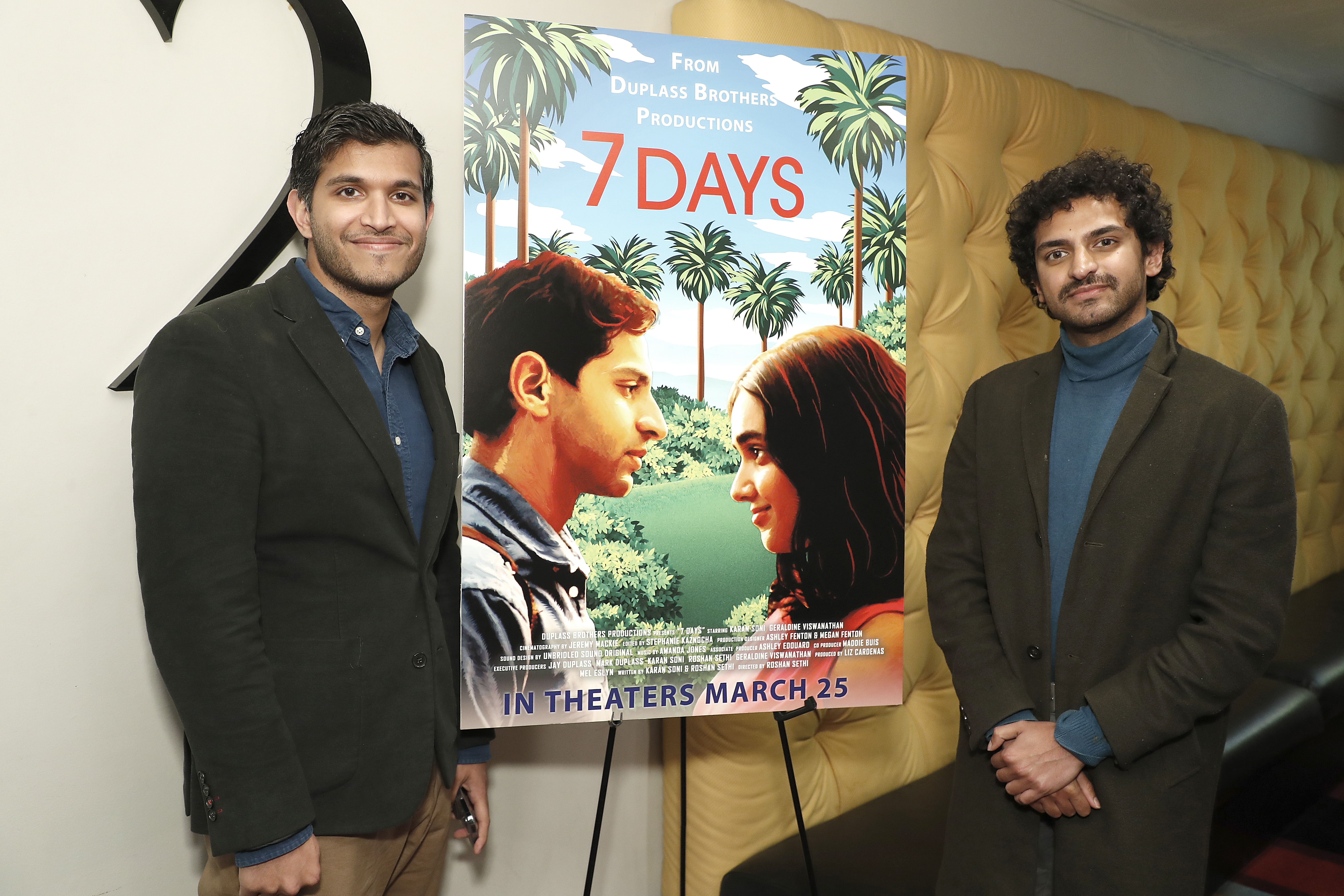 Roshan Sethi and Karan Soni are pictured at the "7 Days" New York Premiere at Village East Cinema on March 23, 2022, in New York City | Source: Getty Images