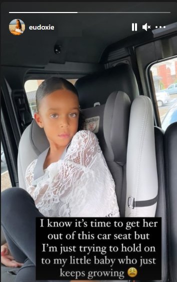 Ludacris' daughter, Cadence, posing for a picture inside a car | Photo: Instagram/eudoxie