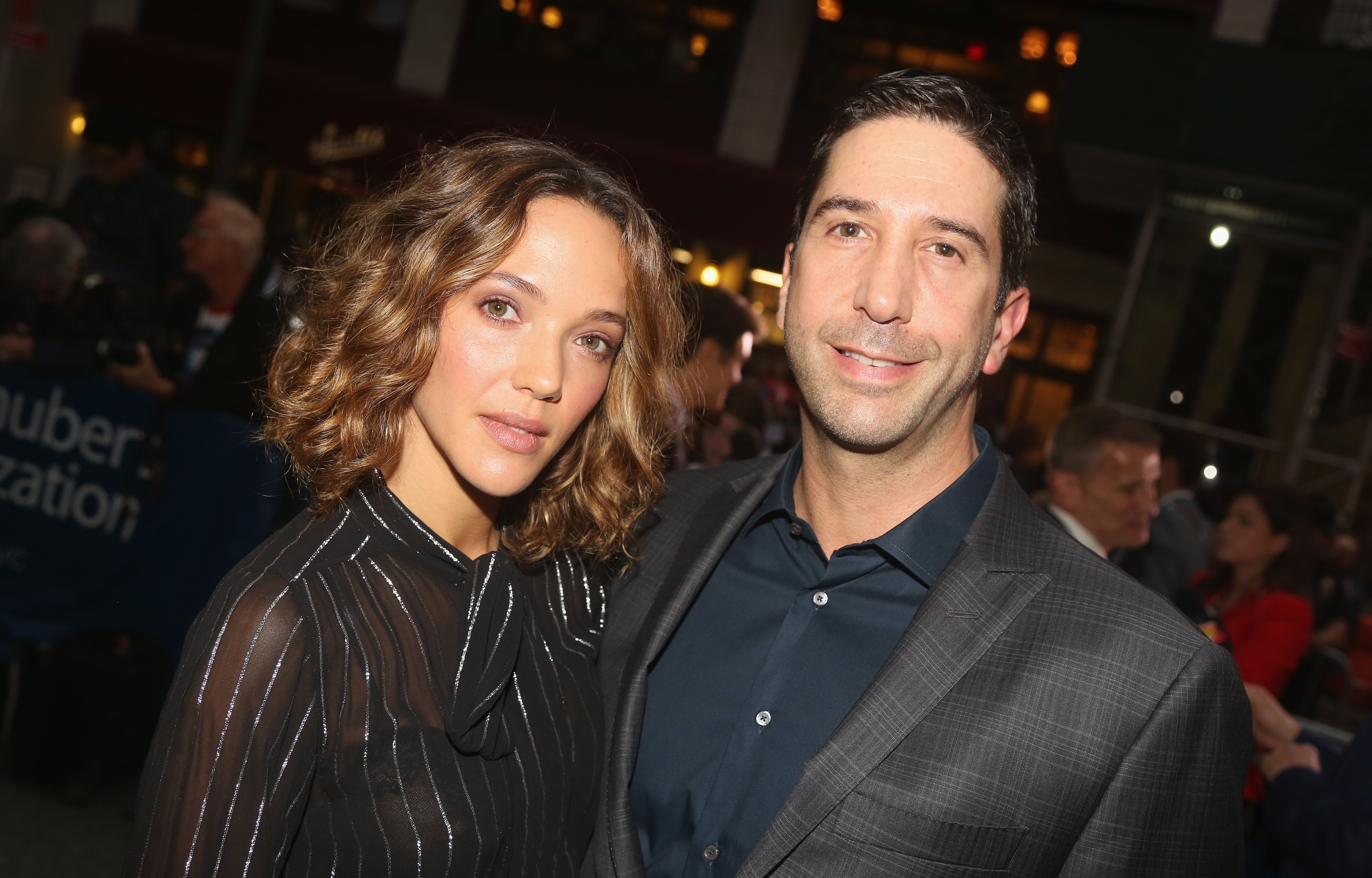 Zoë Buckman and David Schwimmer at the opening night of "The Front Page" on Broadway on October 20, 2016, in New York City. | Source: Getty Images