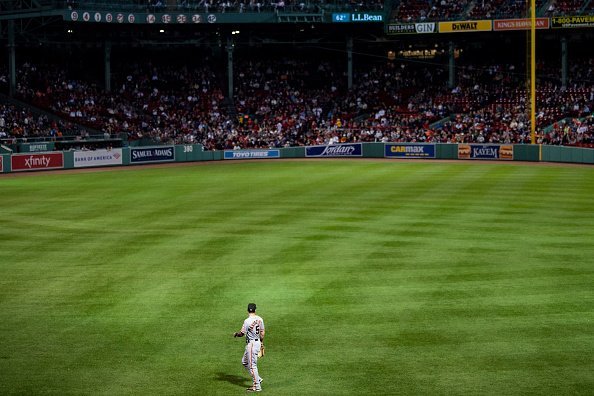 The baseball field at  at Fenway Park in Boston, Massachusetts.| Photo: Getty Images.