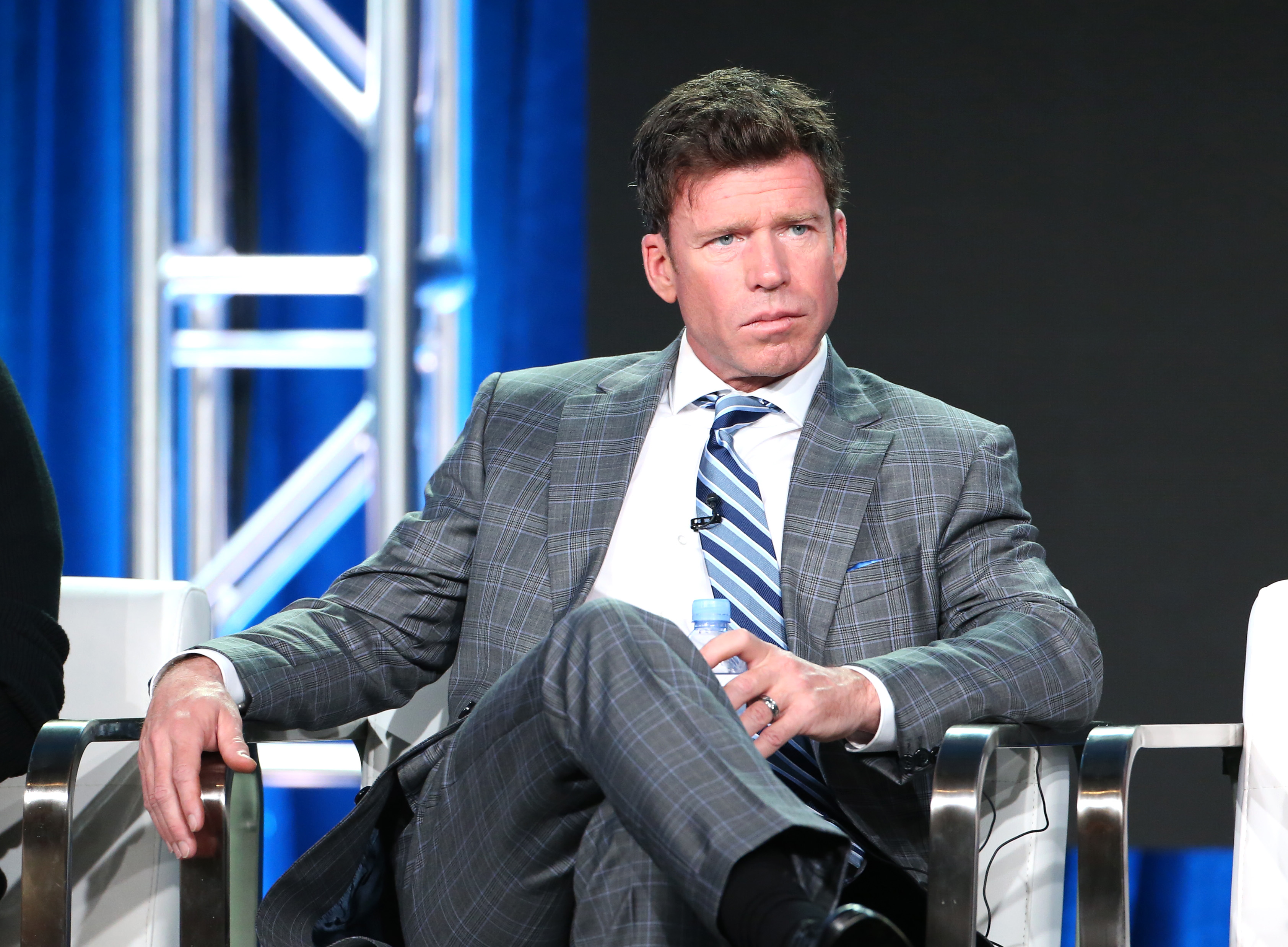 Taylor Sheridan attends the "Yellowstone" panel at the TCA Winter Press Tour in Los Angeles on January 15, 2018 | Source: Getty Images