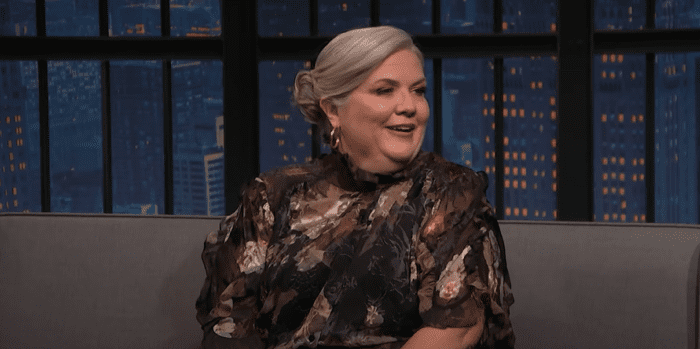 Paula Pell in "Late Night with Seth Meyers" in May 2021. | Source: YouTube/Late Night with Seth Meyers