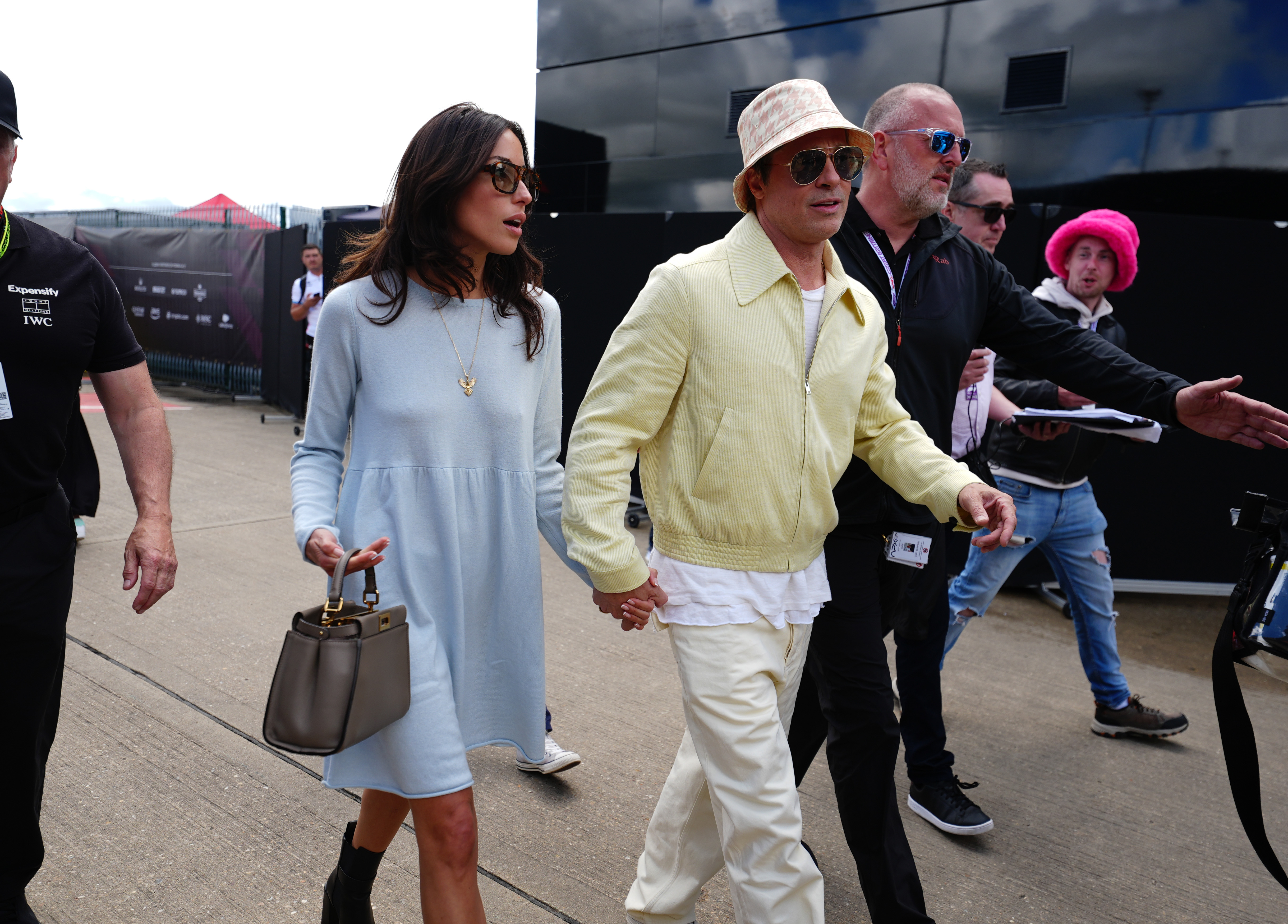 Brad Pitt and Ines De Ramon are seen on July 7, 2024 | Source: Getty Images