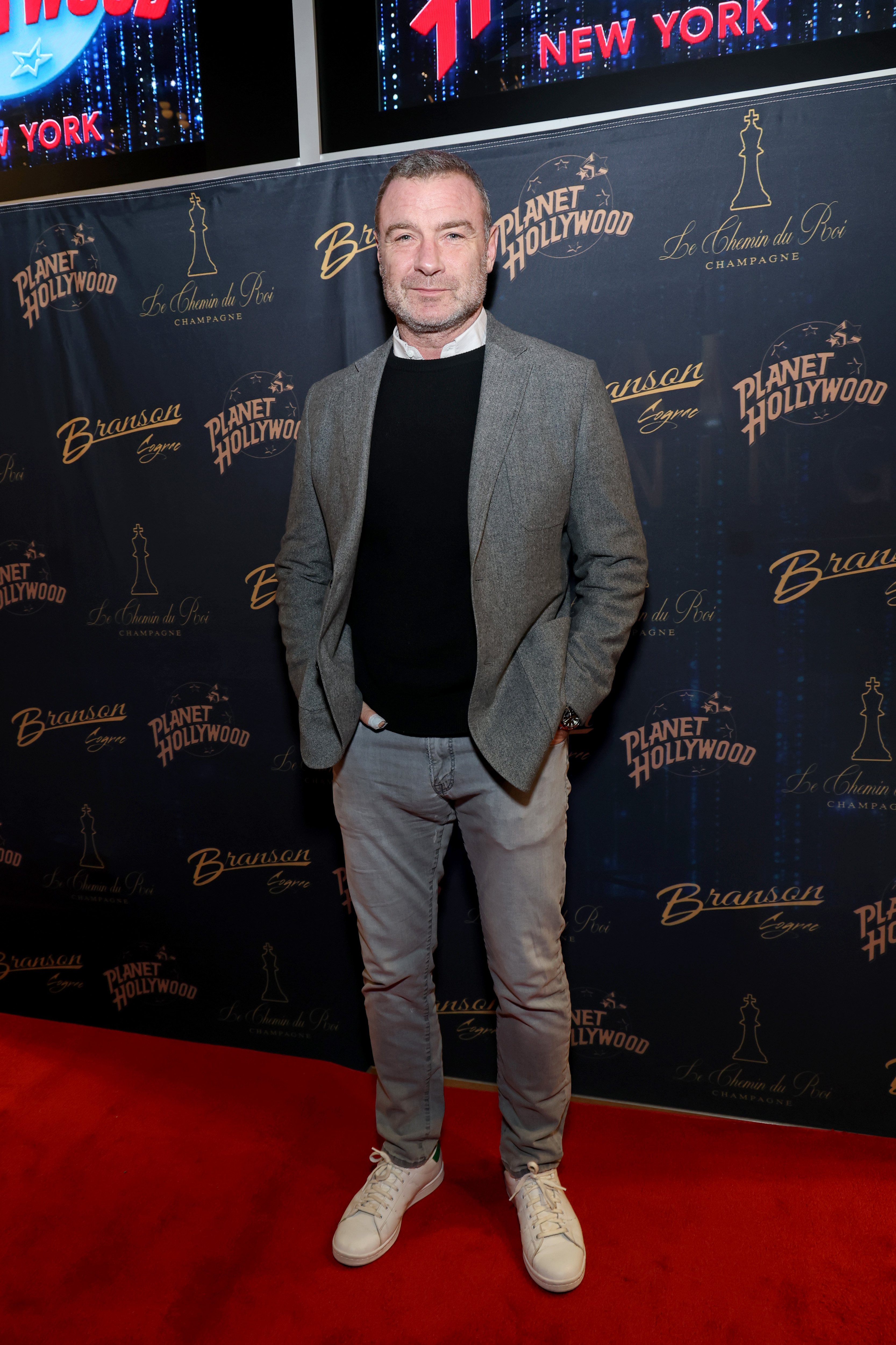Liev Schreiber attends the Grand Opening of the brand new Planet Hollywood NYC hosted by Robert Earl, Alec & Hilaria Baldwin, Curtis '50 Cent' Jackson, and Boy George on March 11, 2025 in New York City | Source: Getty Images