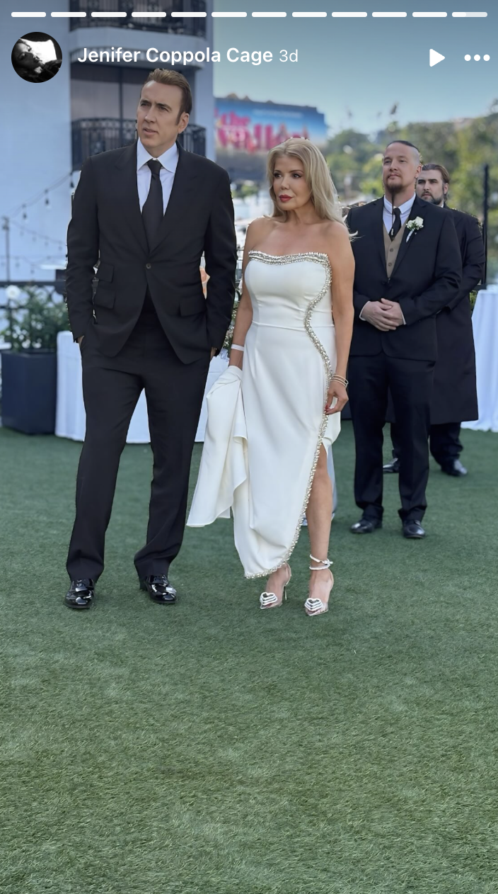 Nicolas Cage attends his son's wedding as seen in Jenifer Coppola Cage's Facebook story | Source: Facebook/jenifer.canter
