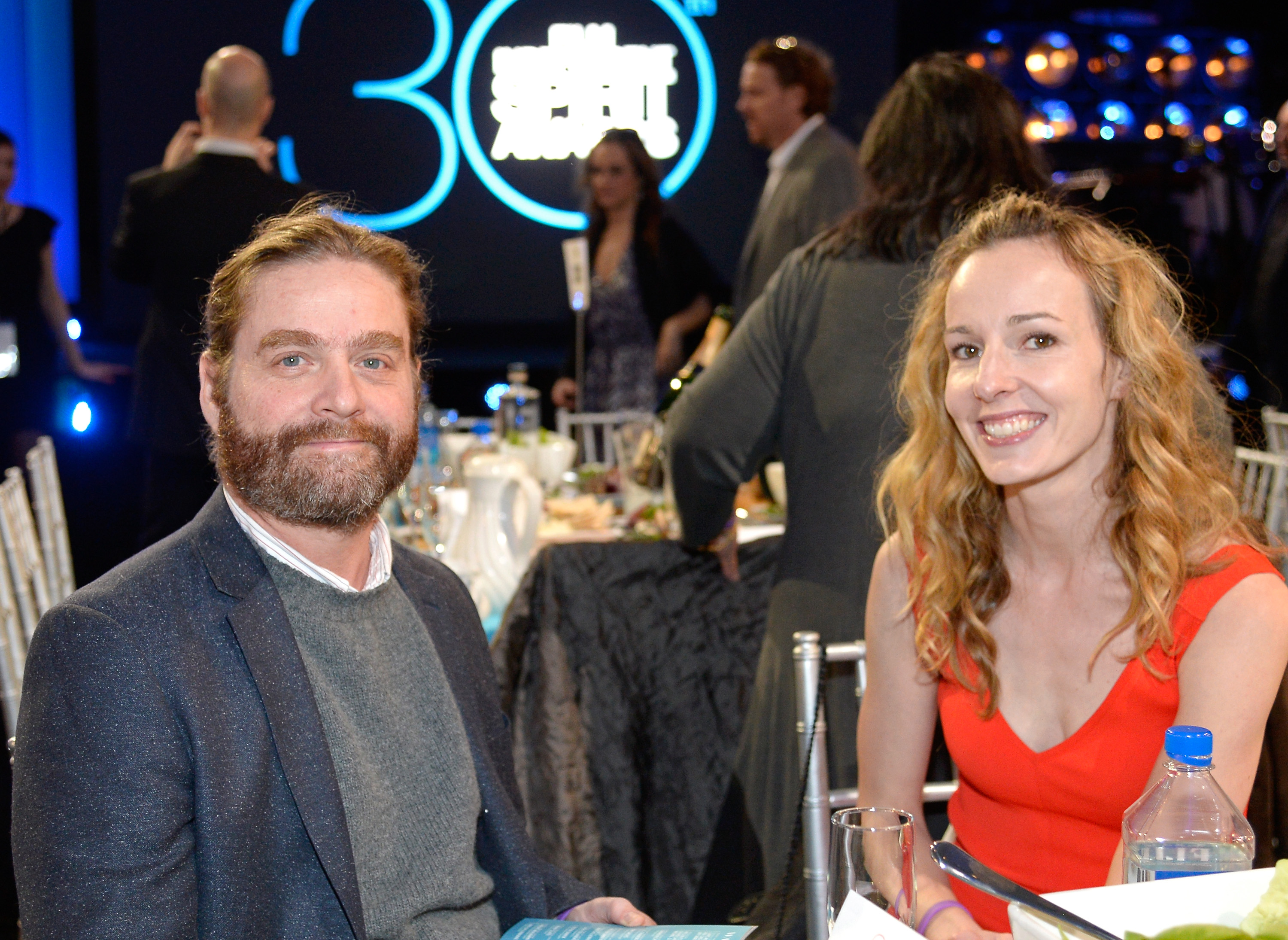 Zach Galifianakis and Quinn Lundberg attend the 2015 Film Independent Spirit Awards at Santa Monica Beach on February 21, 2015, in California. | Source: Getty Images