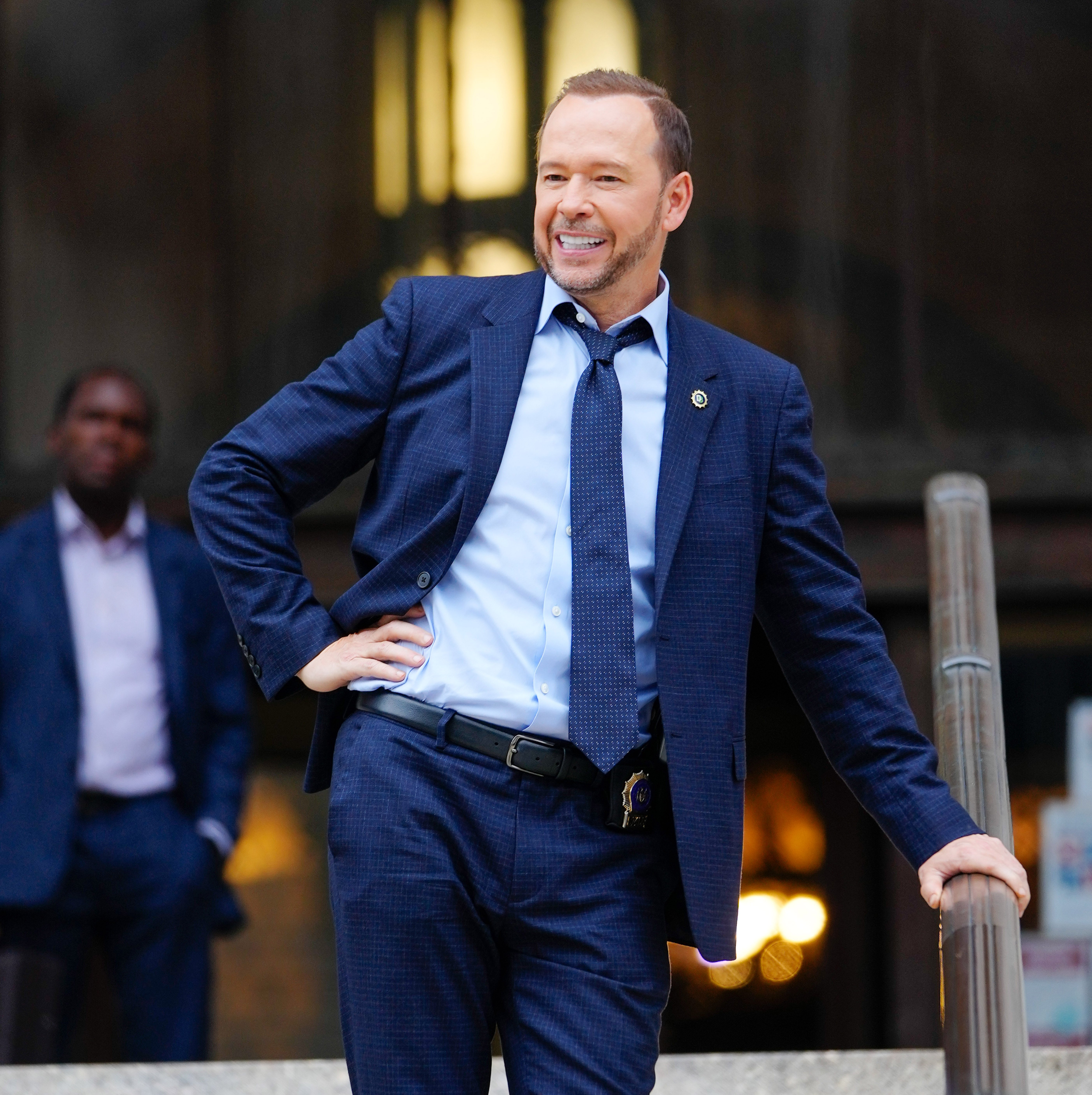 Donnie Wahlberg on location for 'Blue Bloods' on August 31, 2021, in New York City. | Source: Getty Images