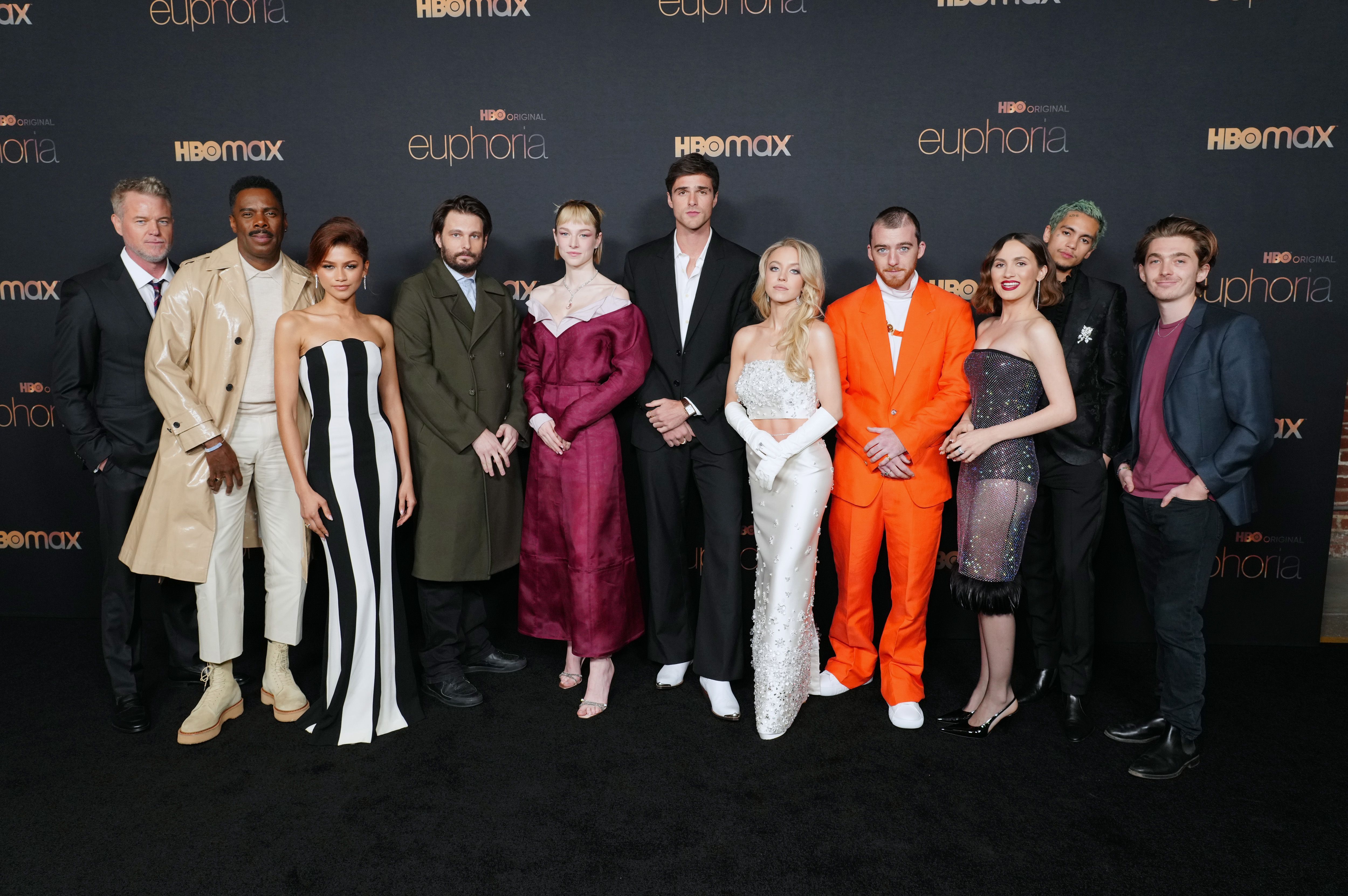 The "Euphoria" cast at the Season 2 Photo Call in Los Angeles, California on January 5, 2022. | Source: Getty Images