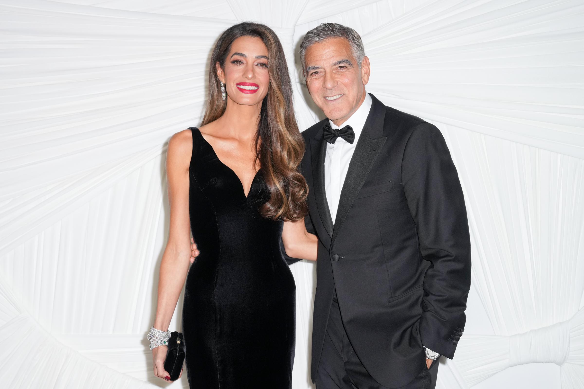 Amal Clooney and George Clooney attend Clooney Foundation For Justice's The Albies at New York Public Library on September 26, 2024, in New York City. | Source: Getty Images