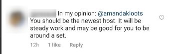 A viewer of "The Talk" responds to Amanda Kloots' appearance on the show as a guest host in November 2020. | Source: Instagram/amandakloots.
