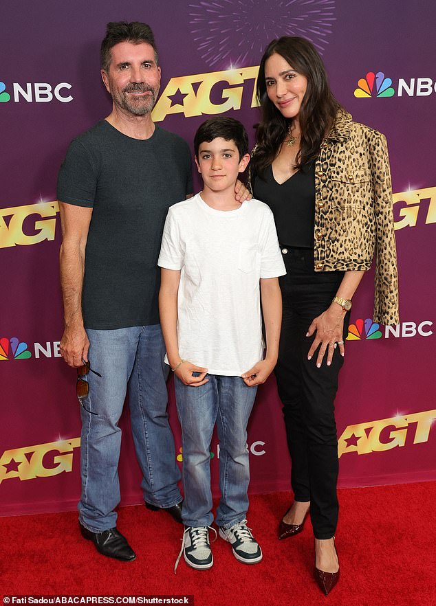 Simon said it led him to realise his health was 'more important' than anything else and focus on his family life with his partner Lauren Silverman and their son Eric (all pictured in September)