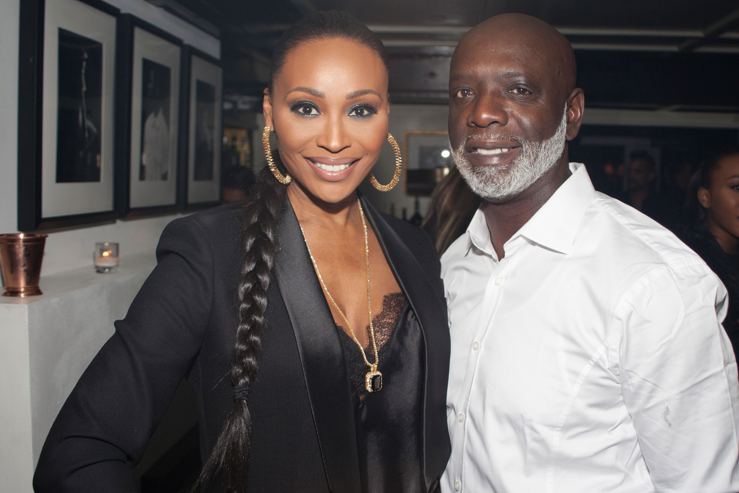 Cynthia Bailey and Peter Thomas at the former's birthday celebration at Omars La Ranita on February 19, 2016 | Photo: Getty Images