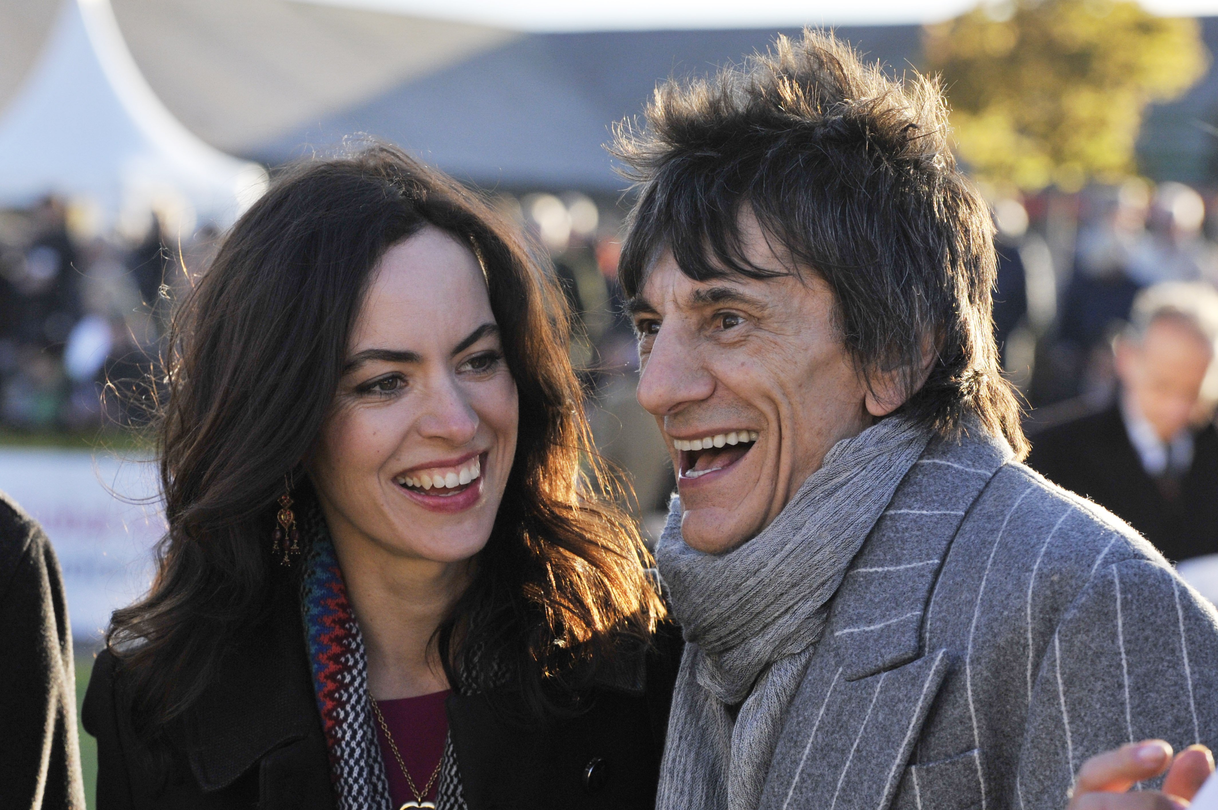 Sally Humphreys and Ronnie Wood attends the Punchestown Racecourse in Naas, Ireland on April 30, 2015 | Photo: Getty Images