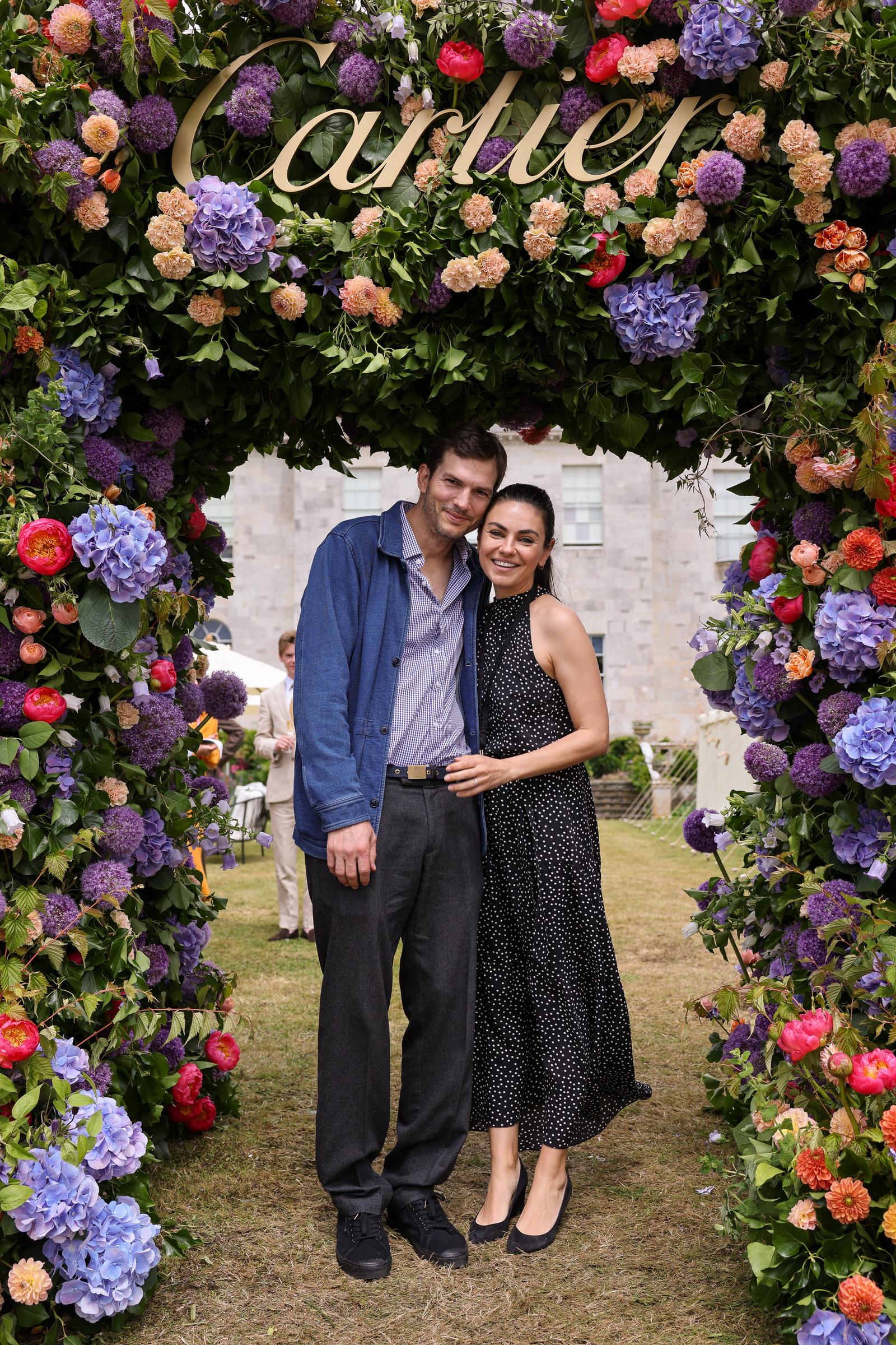 Ashton Kutcher and Mila Kunis at the Cartier Style Et Luxe at the Goodwood Festival of Speed in Chichester, England on July 14, 2024 | Source: Getty Images