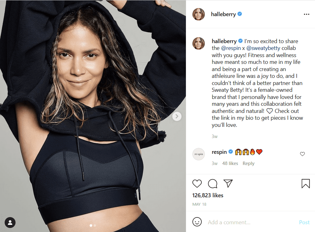 Halle Berry in a shot wearing her workout sweats. | Photo: Instagram/Halleberry