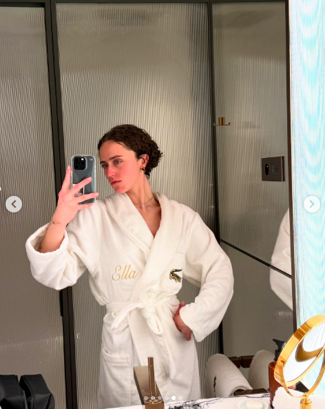 Ella Emhoff posing in her robe. | Source: Instagram/ellaemhoff