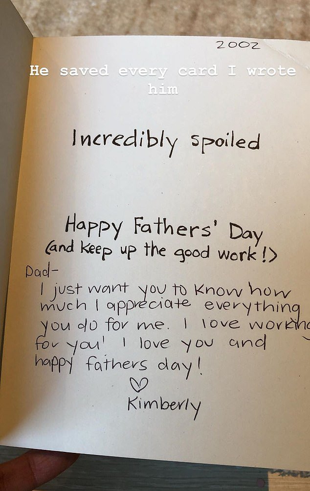 Card sent by Kim Kardashian to her father/ Source: Instagram/ Kim Kardashian
