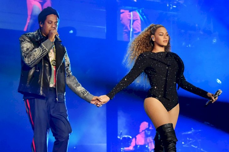 CARDIFF, WALES - JUNE 06: Jay-Z and Beyonce Knowles perform on stage during the "On the Run II" tour opener at Principality Stadium on June 6, 2018 in Cardiff, Wales. (Photo by Kevin Mazur/Getty Images For Parkwood Entertainment)