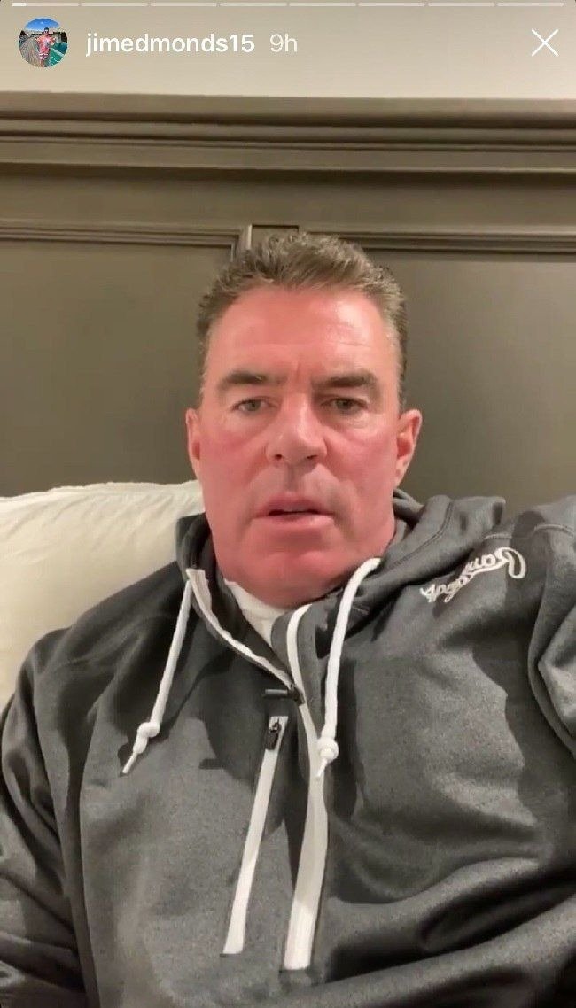 Retired baseball player Jim Edmonds shares his coronavirus diagnosis with followers on social media. | Source: Instagram/jimedmonds15