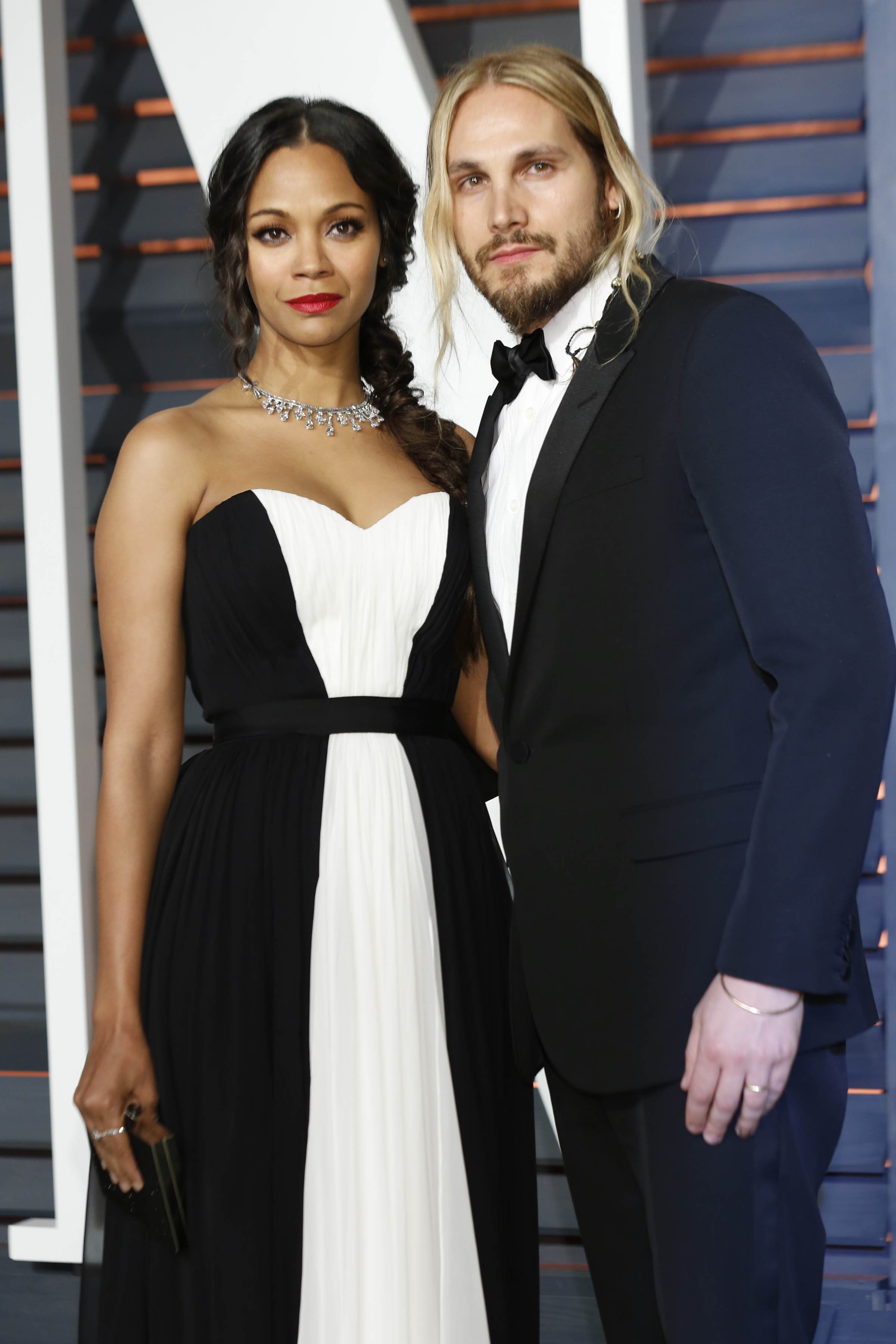 Zoe Saldana, Marco Perego at the Vanity Fair Oscar Party on February 22, 2015. | Photo: Shutterstock