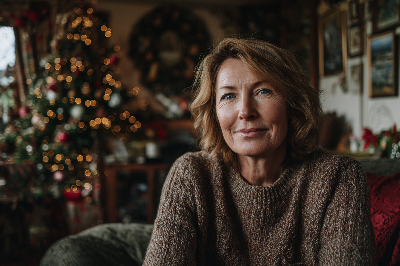 A woman sitting on a couch | Source: Midjourney