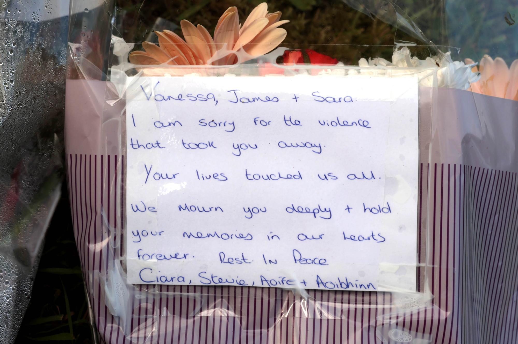 A tribute to James Rutledge, Vanessa Whyte, and Sara Rutledge at a vigil, from a post dated July 26, 2025 | Source: Facebook/irishmirror