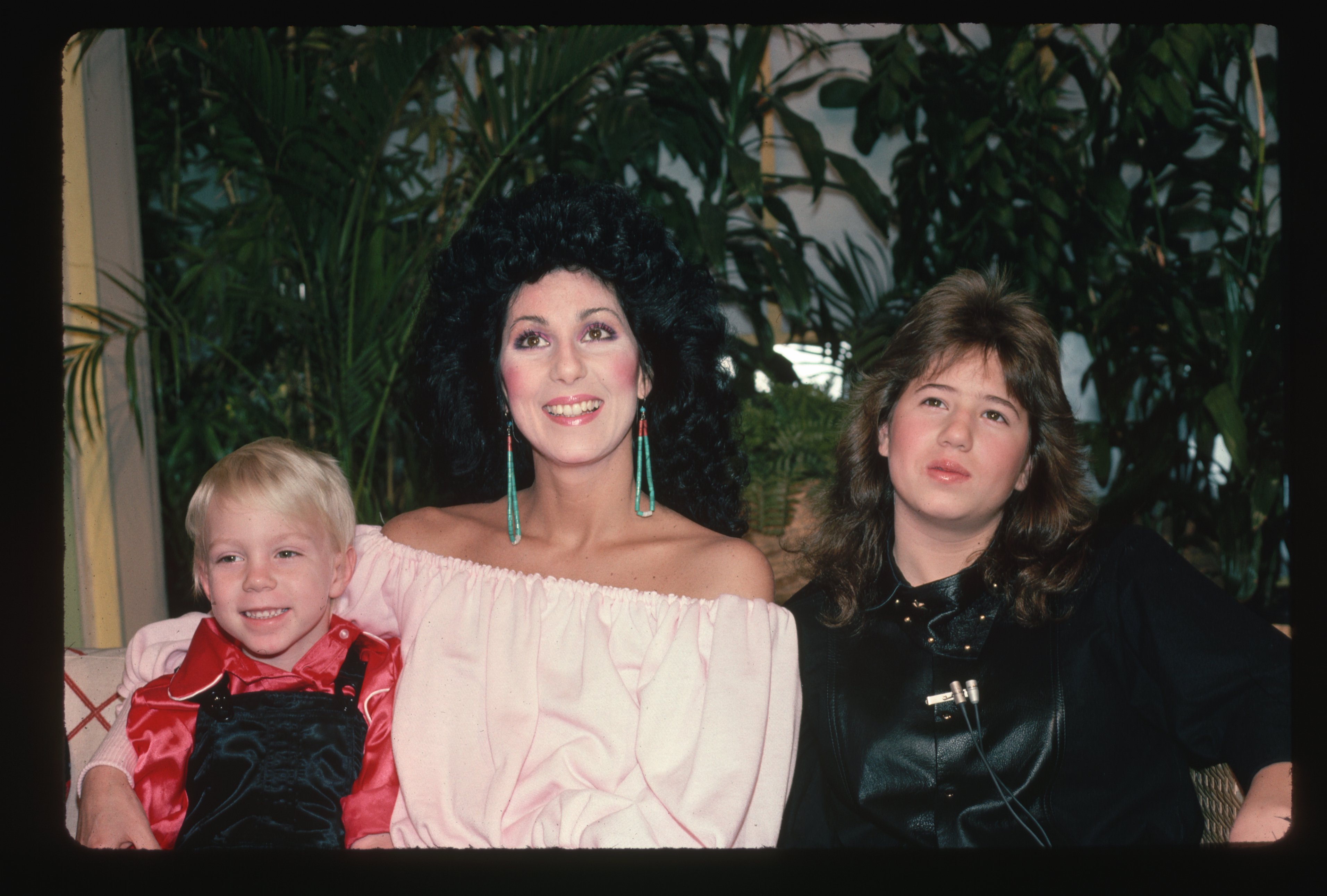 Portrait of Cher with her children. Elijah Blue Allman on her left and Chastity Bono on her right. | Source: Getty Images