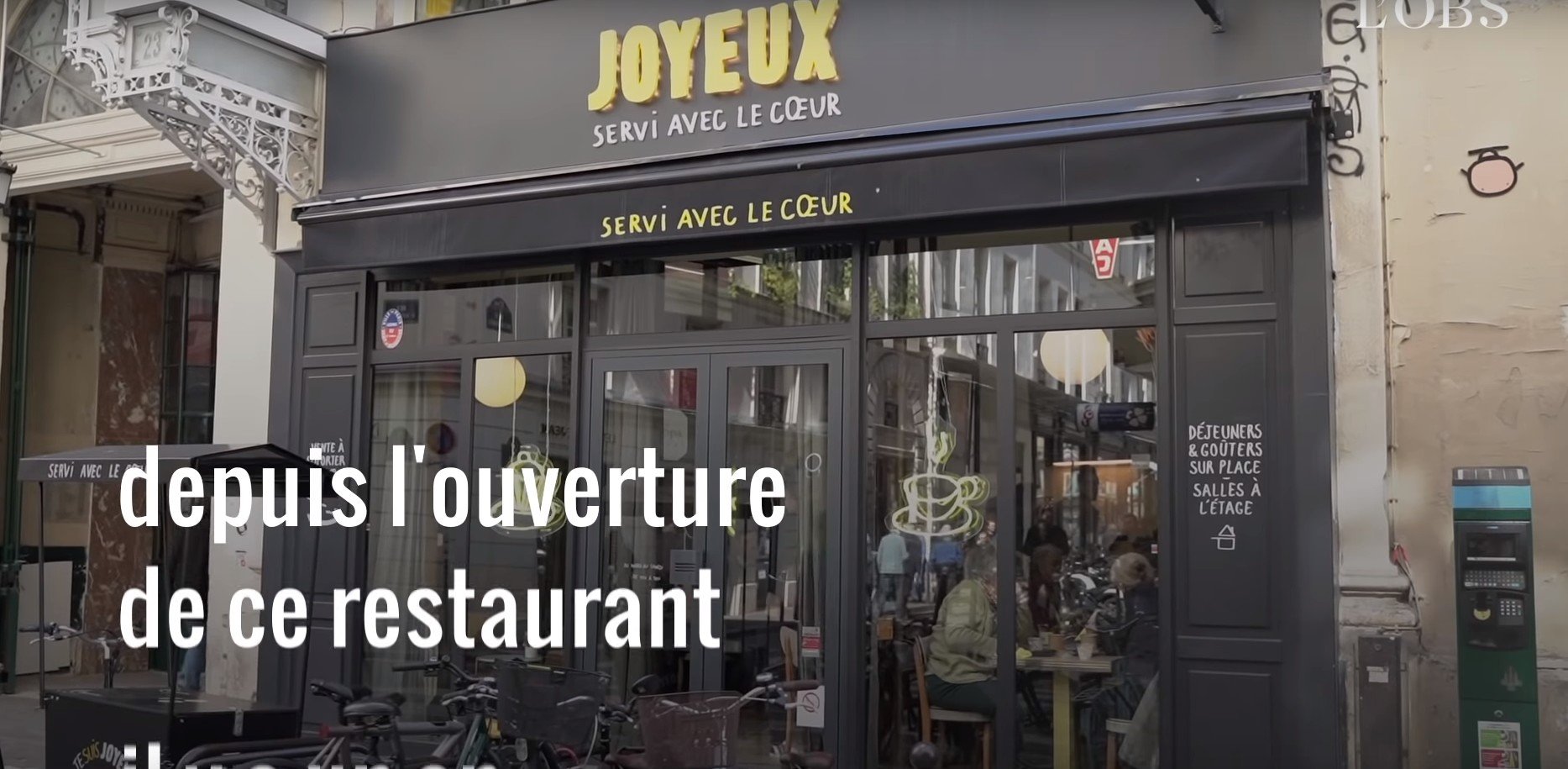 Le restaurant "Le Joyeux". l Source: YouTube/L'Obs Le restaurant "Le Joyeux". l Source: YouTube/L'Obs