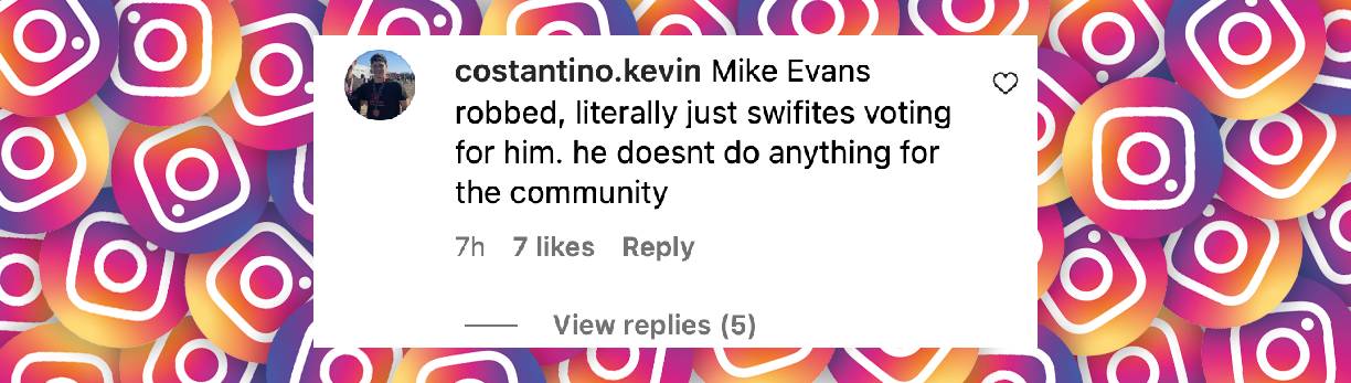 A netizen's reaction to Travis Kelce's win, posted on January 8, 2025 | Source: Instagram.com/nfl