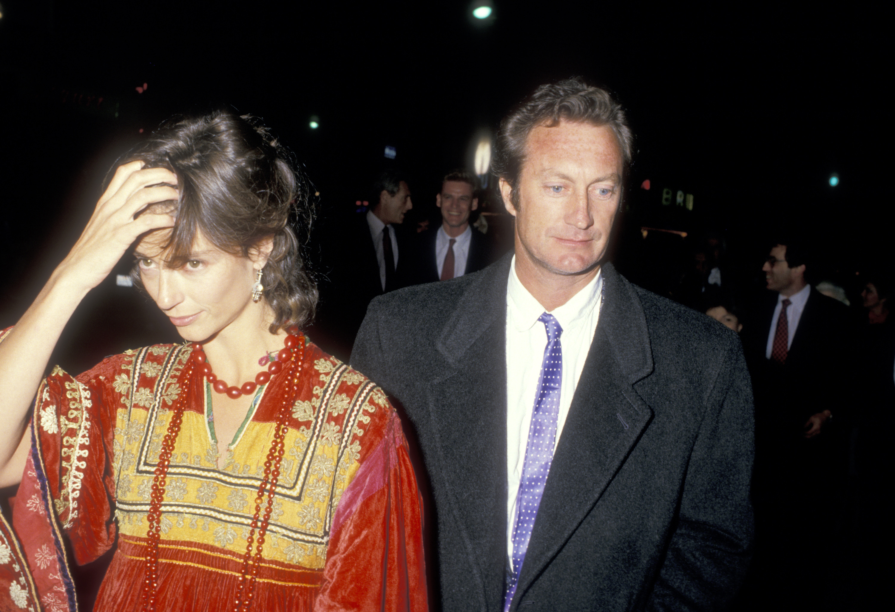 Rachel Ward and Bryan Brown attend the Westwood premiere of "Empire of the Sun," 1987 | Source: Getty Images