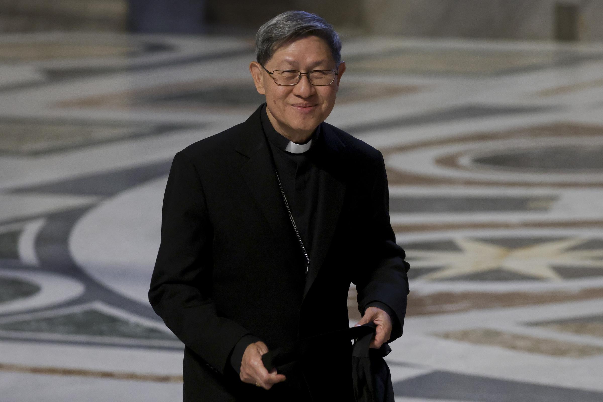 Cardinal and Archbishop of the Philippines Luis Antonio Gokim Tagle at St. Peter's Basilica for the ninth Novendiale Mass on May 4, 2025, in Vatican City | Source: Getty Images