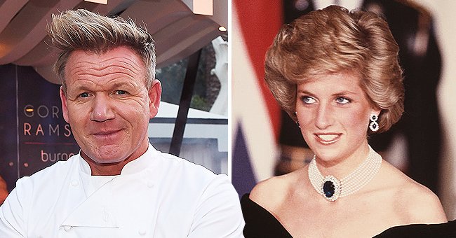 Gordon Ramsay at the Vegas Uncork'd by Bon Appetit Grand Tasting at Caesars Palace in 2018, Las Vegas, Nevada alongside Princess Diana at a ball at the White House in Washington, DC, November 1985 | Sources: Getty Images