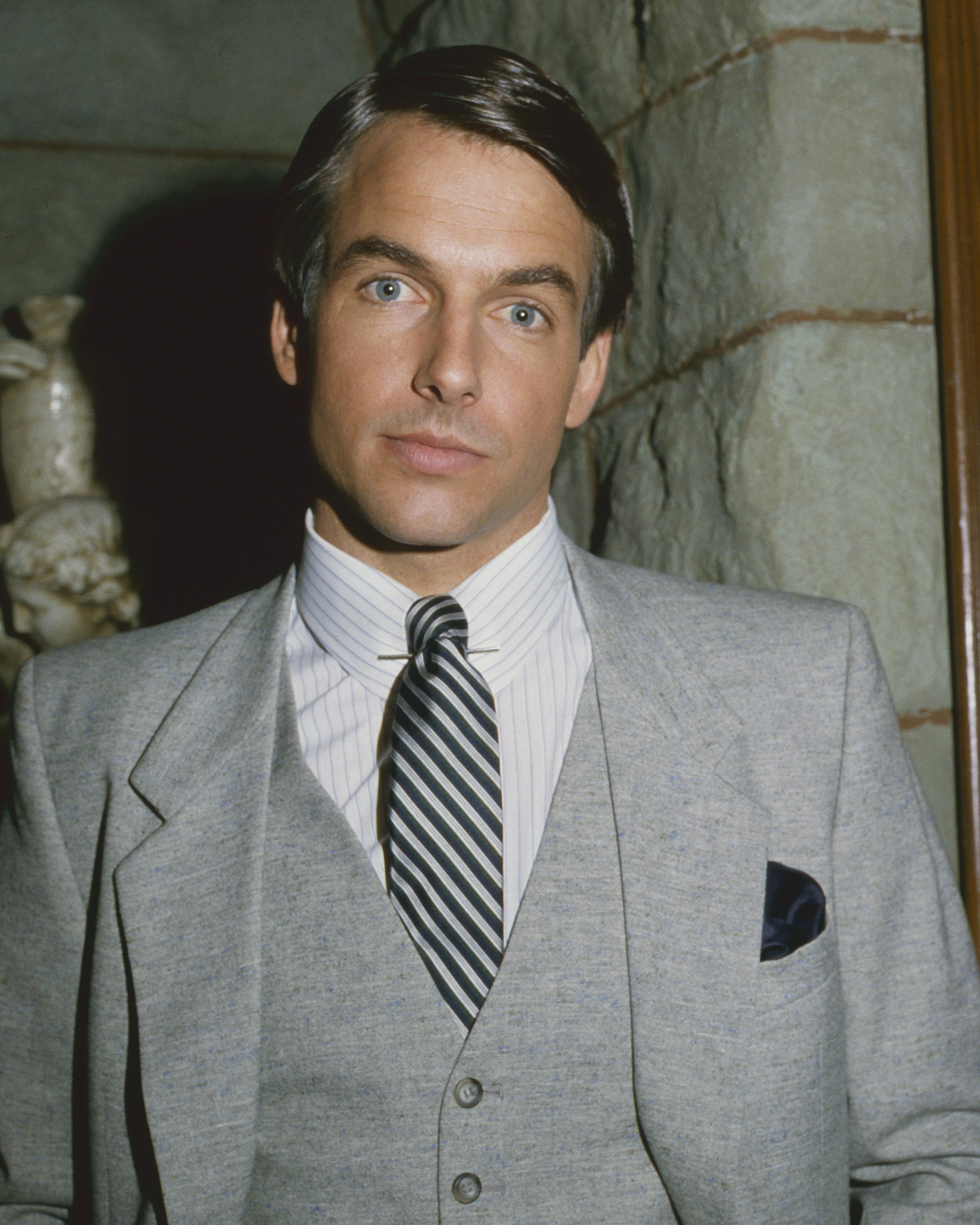 Portrait of American actor Mark Harmon on the television show 'Flamingo Road,' Burbank, California, February 9, 1982. |  Photo: Getty Images