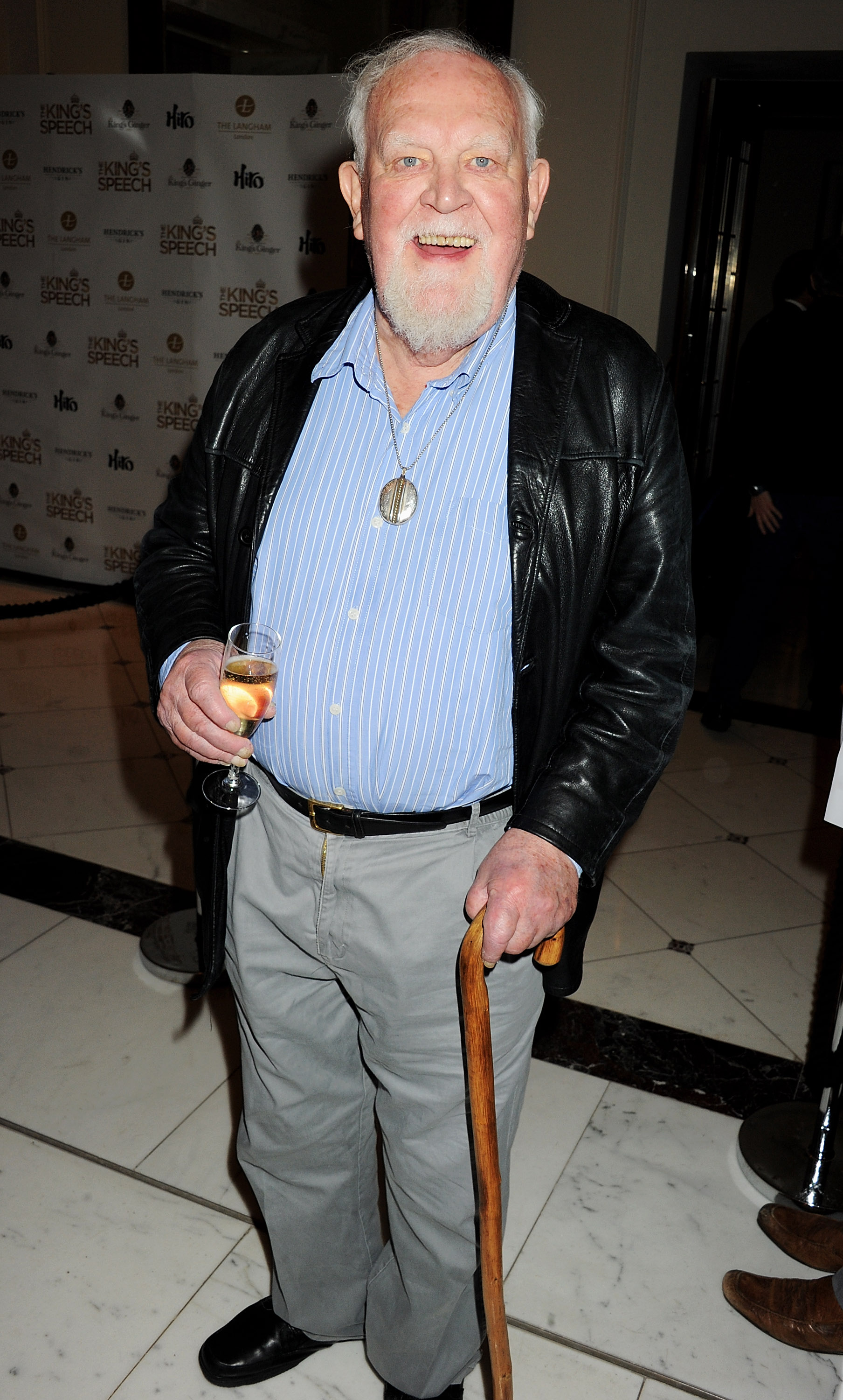 Joss Ackland celebrating the press night performance of "The King's Speech" at The Langham Hotel on March 27, 2012, in London, England. | Source: Getty Images
