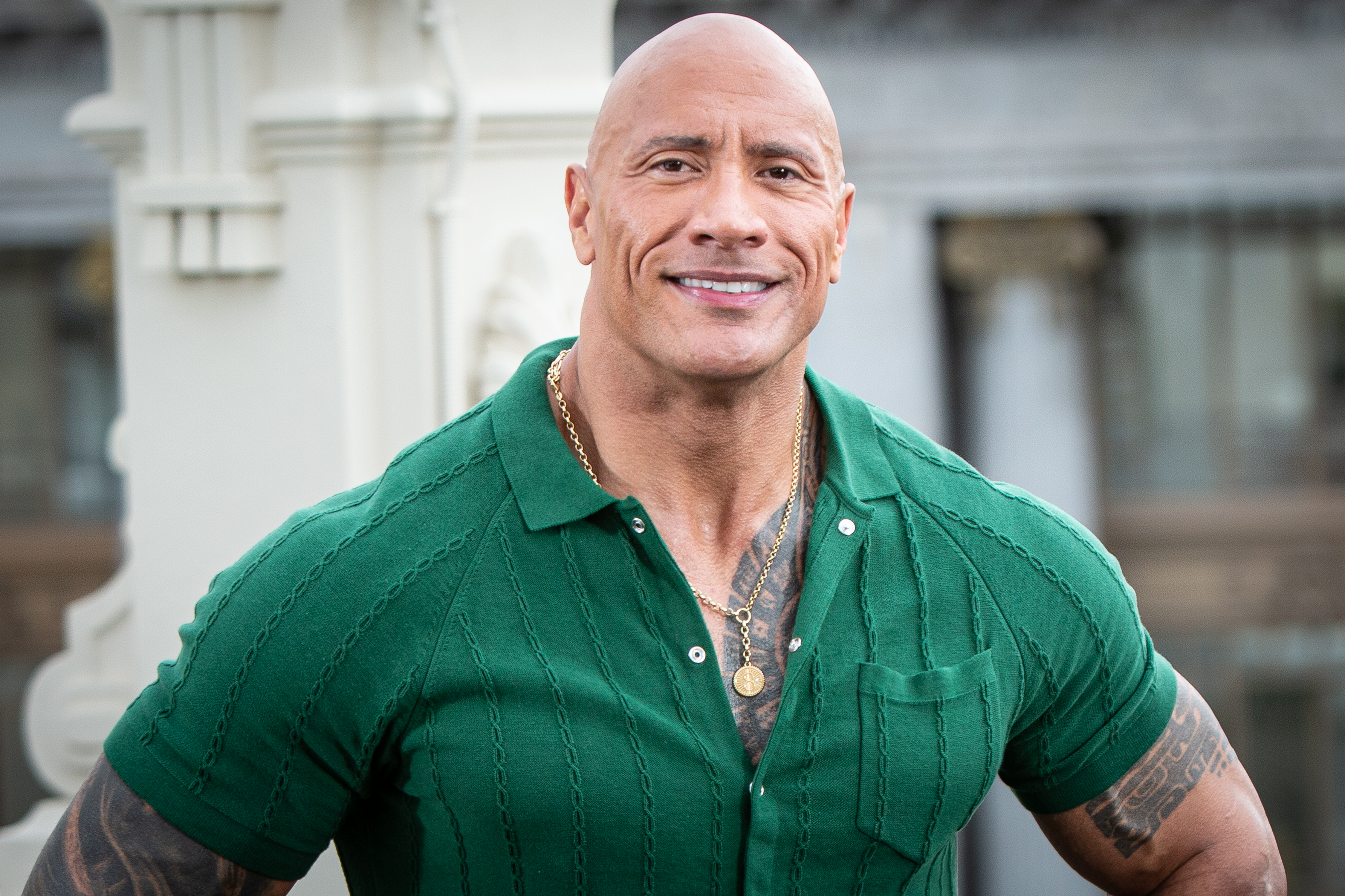 Dwayne Johnson at the "Black Adam" photocall at NH Collection Madrid Eurobuilding Hotel on October 19, 2022 in Madrid, Spain | Source: Getty Images