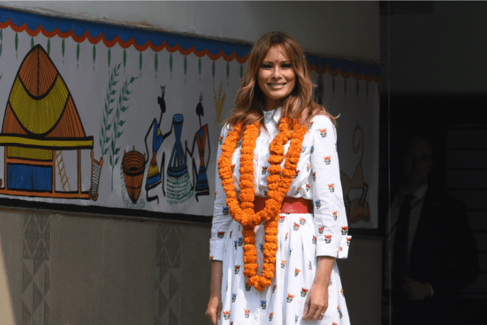 Melania Trump during an interaction with students of Sarvodaya Co-Educational Senior Secondary School during a visit to a Delhi Government School, at Moti Bagh on February 25, 2020 in New Delhi, India. | Source: Getty Images