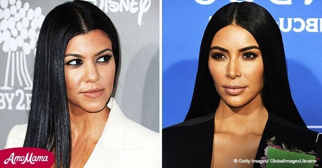 Kim and Kourtney Kardashian put on a sizzling display as they rock matching black bikinis