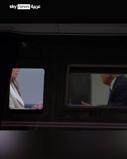 Melania and Donald Trump conversing after arriving back from the United Nations General Assembly (UNGA), posted on September 24, 2025. | Source: TikTok/@skynewsarabia