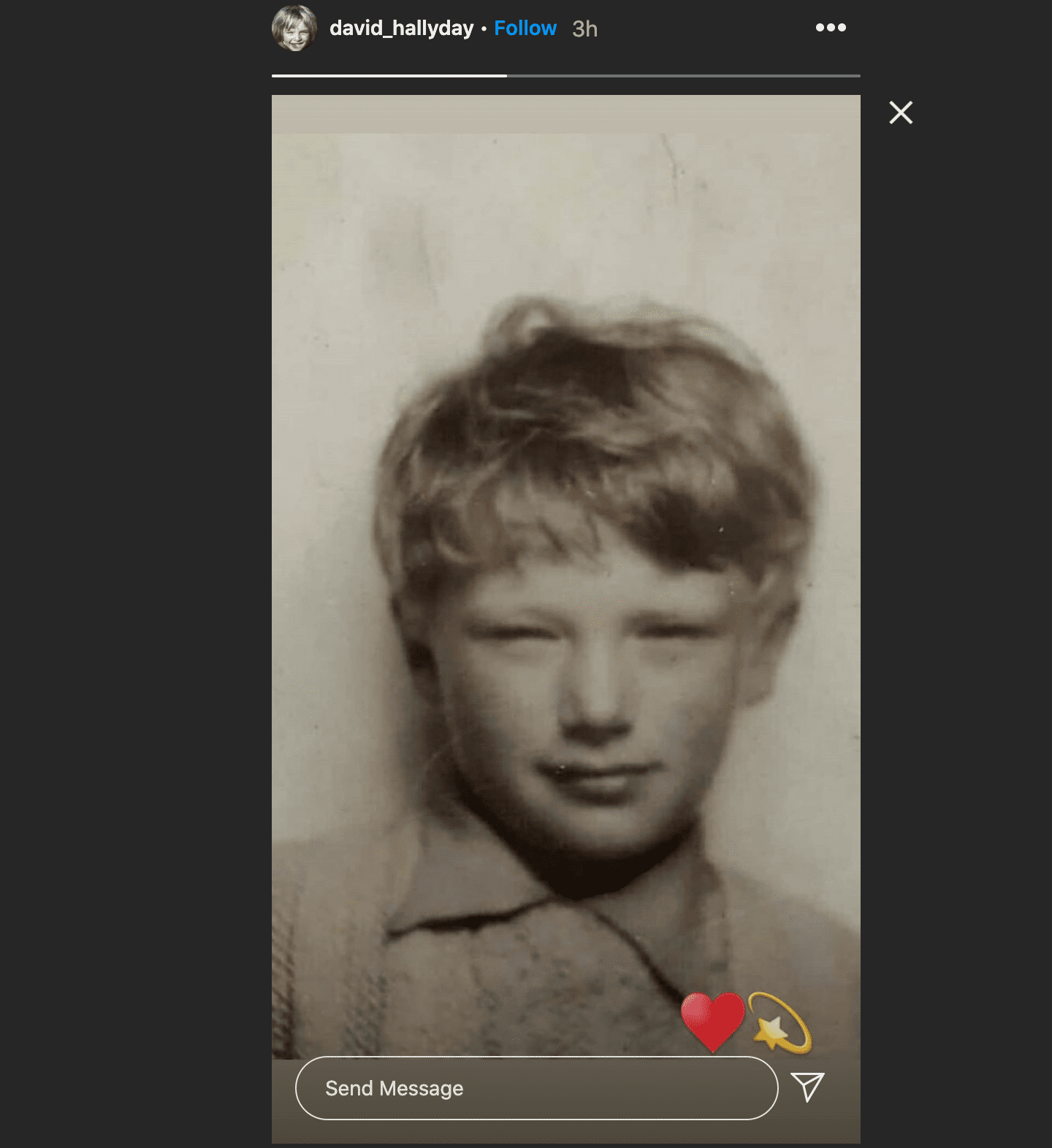 Capture d'écran de la story Instagram de David Hallyday | Photo : Instagram/david_hallyday/