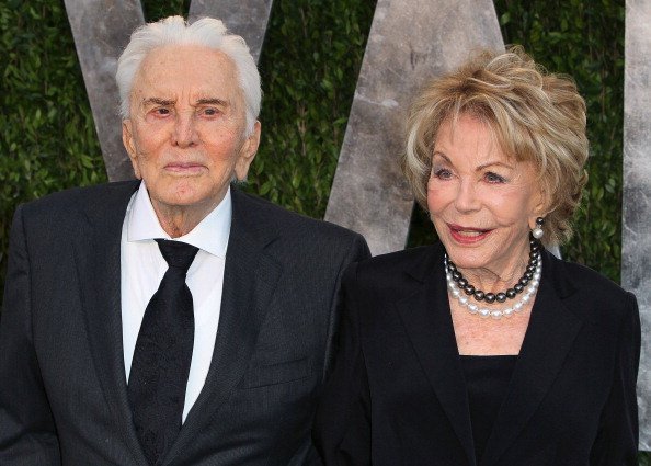 Kirk Douglas and Anne Buydens at the Sunset Tower Hotel on February 24, 2013 in West Hollywood, California. | Photo: Getty Images