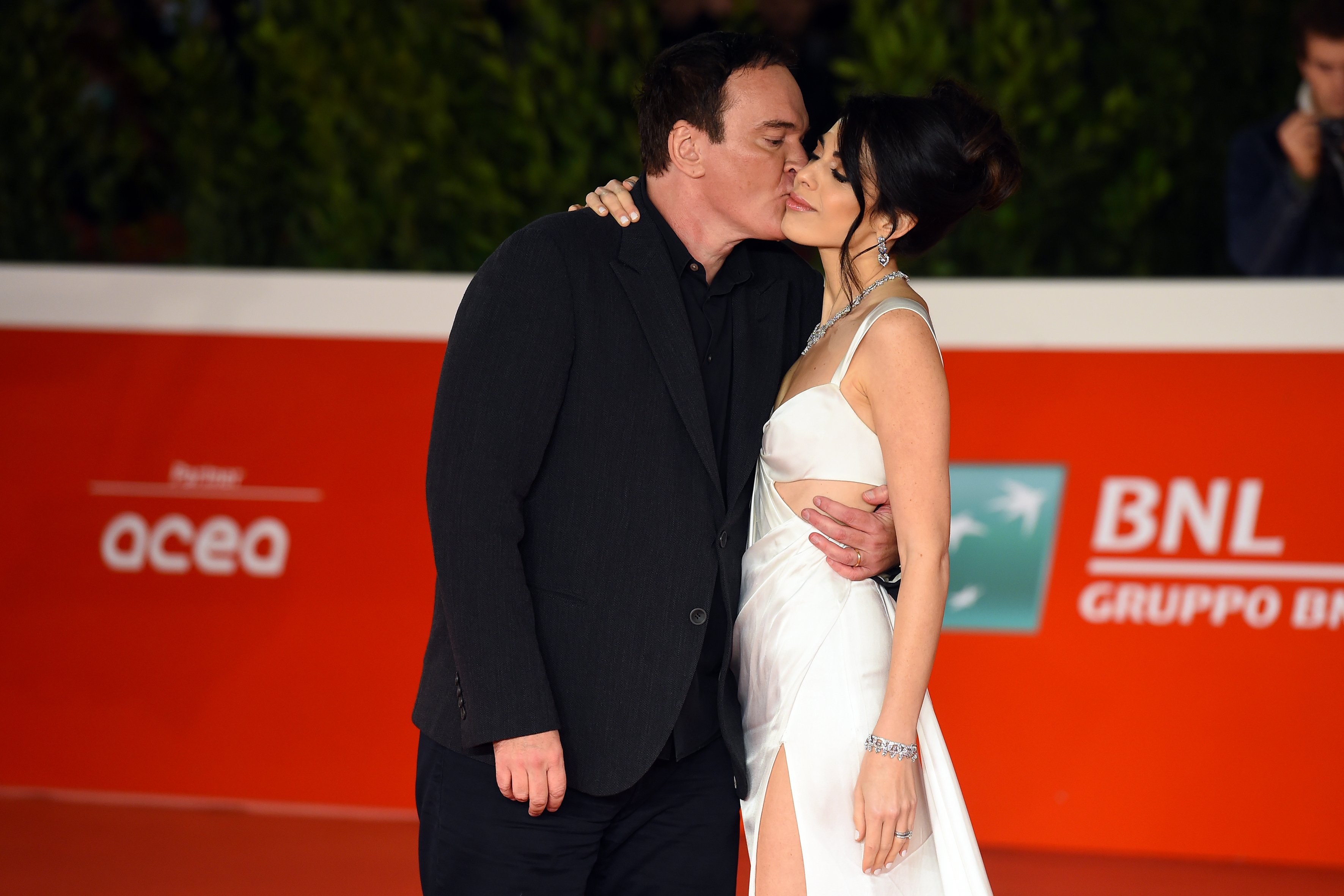 Quentin Tarantino and Daniella Pick at Rome Film Fest 2021 on October 19, 2021 in Rome, Italy.┃Source: Getty Images