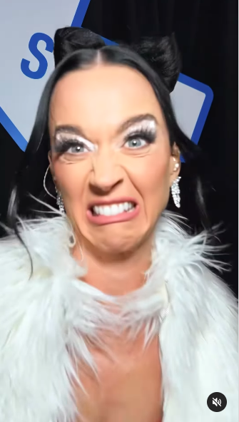 Katy Perry pulling a funny face in her video, posted on December 10, 2024 | Source: Instagram/katyperry