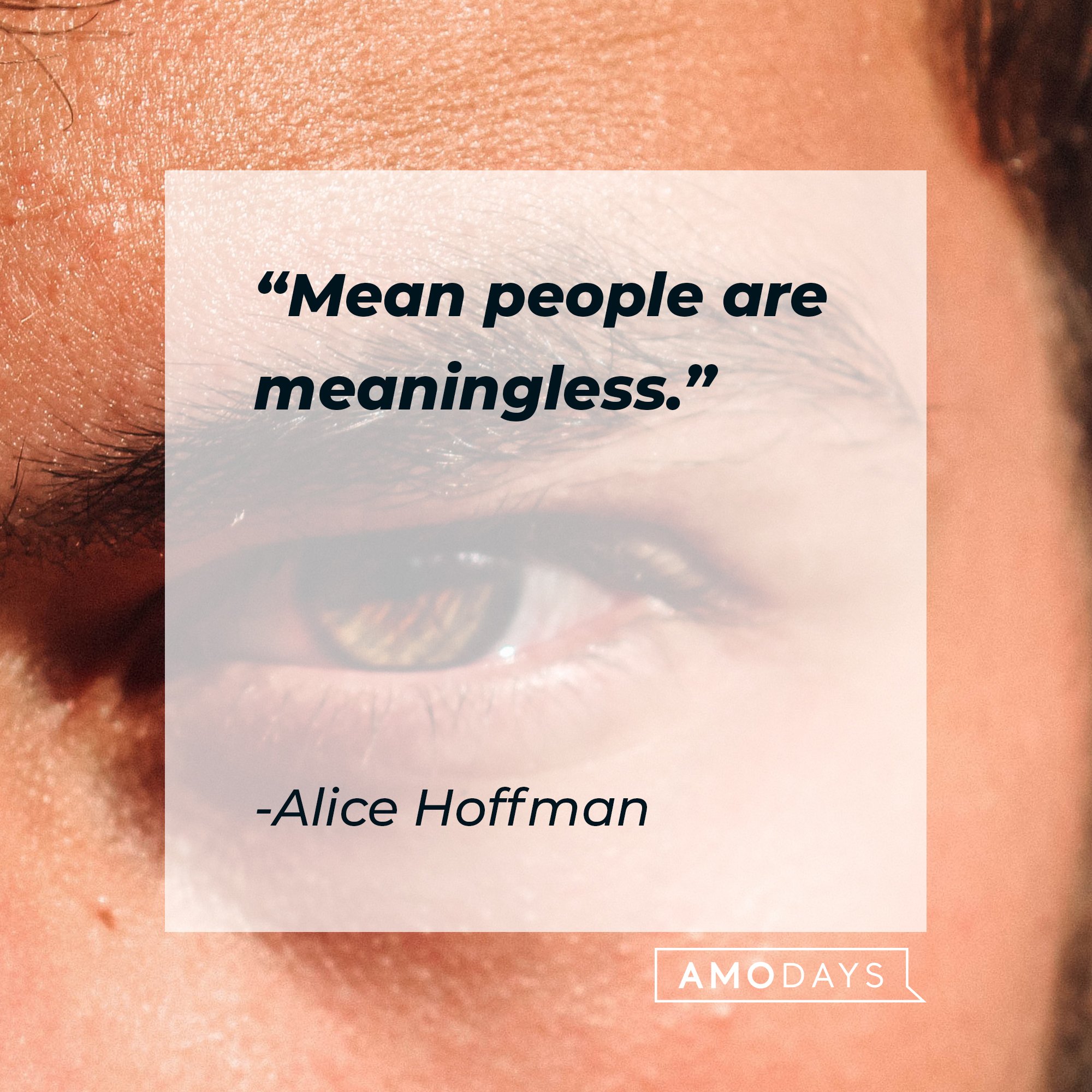 Alice Hoffman's quote: "Mean people are meaningless." | Image: AmoDays