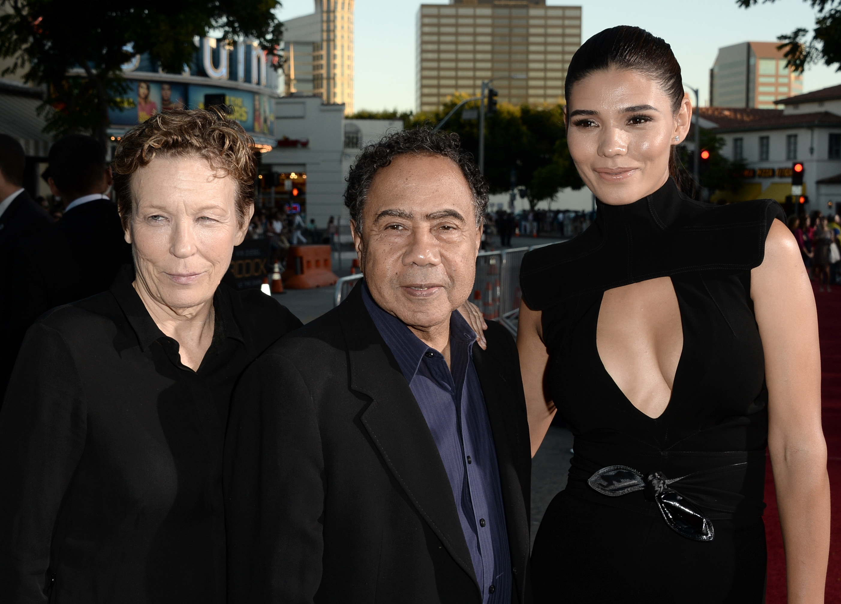 Delora Vincent, Irving Vincent and Paloma Jimenez at the premiere of "Riddick" in 2013, in Westwood, California. | Source: Getty Images
