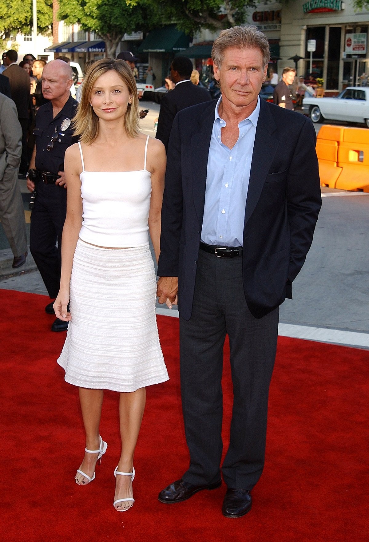 Calista Flockhart and Harrison Ford in Westwood, California, in July 2002 | Source: Getty Images